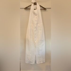 Chic White Halter A-Line Dress